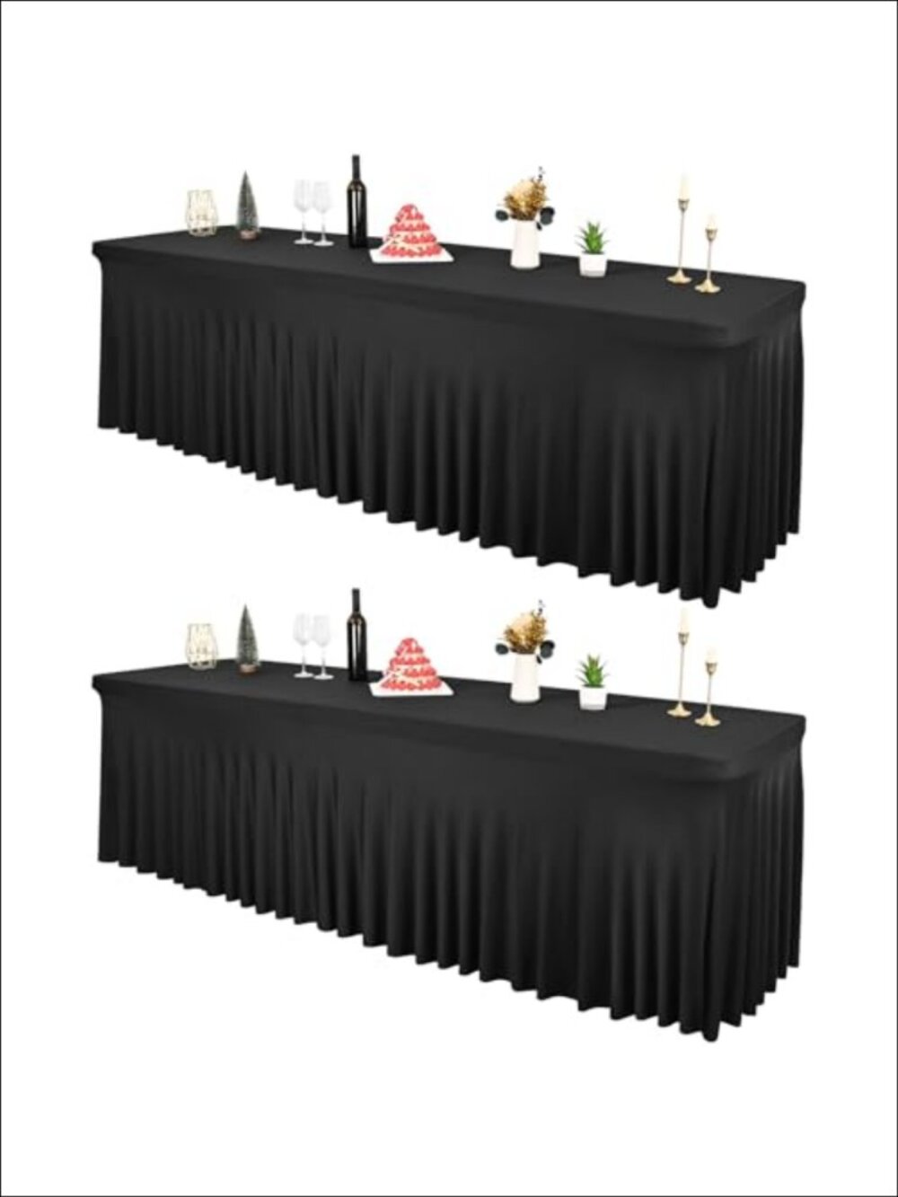 Spandex Fitted Tablecloth & Skirt Set for 8 Ft Tables
